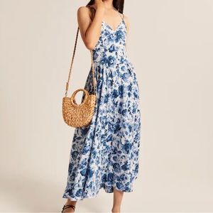 Strappy Plunge Corset Maxi Dress